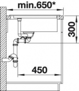 Blanco Delta II Eck-Einbau-Sp�le Silgranit PuraDur, Farbe cafe, InFino Ablauf, 523669