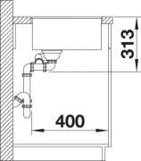 Blanco Subline 340/160-F Silgranit PuraDur 2, fl�chenb�ndig, Farbe felsgrau, InFino Ablauf, 523569