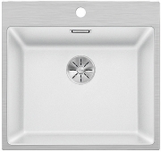 Blanco Subline 500-IF/A SteelFrame Silgranit PuraDur, Edelstahlrahmen Flachrand, ohne AFB, Farbe weiss, InFino Ablauf, 524114