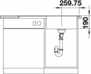 Blanco Zenar 5 S-F Becken rechts, fl�chenb�ndig, Farbe alumetallic, InFino Ablauf, 523875