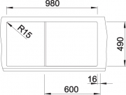 Blanco Zenar XL 6 S Einbausp�le Becken links, Farbe alumetallic, InFino Ablauf, 523998