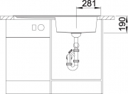 Blanco Zenar XL 6 S Einbausp�le Becken links, Farbe tartufo, InFino Ablauf, 524007