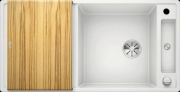 Blanco Axia III XL 6 S-F Silgranit PuraDur, Farbe weiss, Holzschneidbrett, InFino Ablauf, 523523
