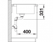 Blanco Pleon 5 Silgranit PuraDur, Farbe alumetallic, InFino Ablauf, 523678