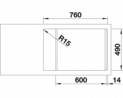 Blanco Zenar XL 6 S Compact Silgranit PuraDur, Farbe felsgrau, InFino Ablauf, 523775