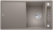 Blanco Axia III 5 S Silgranit PuraDur 2, inkl. Glasschneidbrett, Farbe tartufo, InFino Ablauf, 523222