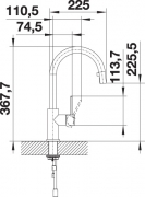 Blanco Candor-S, Edelstahl geb�rstet, Hochdruck, 523121