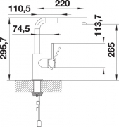 Blanco Lanora-S, Edelstahl geb�rstet, Hochdruck, 523123