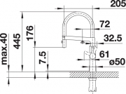 Blanco Solenta-S, Edelstahl finish Ultraresist, Hochdruck, Senso Hebel links, 523127