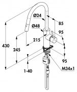 Kludi Bingo Star XS 3 Auszugsauslauf Hochdruck chrom, 5023131