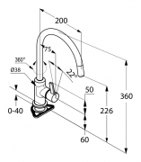 Kludi Bingo Star XS 3S Auszugsauslauf Hochdruck chrom/matt schwarz, 5023133
