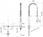 Einzelst�ck #941 Dornbracht Profibrausegarnitur, Zubeh�r f�r Armaturen Tara Classic und Tara, Platin matt, 27780970-06