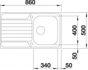 Blanco Dinas 45 S Edelstahl B�rstfinish, Becken reversibel, 523378