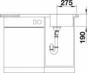 Blanco Dinas 45 S Edelstahl B�rstfinish, Becken reversibel, 523378