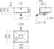Dornbracht Einzelbecken Unterbau, glasiert Stahl, wei� matt, 50 x 40 cm, 38500002-62