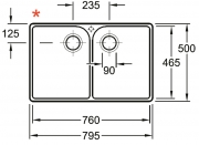 Villeroy & Boch Sp�lstein 80 X Doppelbecken, Farbe KR Crema, Classicline