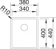 Blanco Claron 340-U Durinox, Steelart, InFino Ablauf, 523384