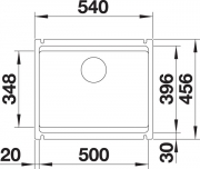 Blanco Etagon 500-U Keramik PuraPlus, Farbe kristallweiss gl�nzend, InFino Ablauf, 525149