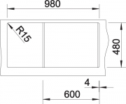 Blanco Lexa 6 S Silgranit PuraDur 2, Farbe weiss, InFino Ablauf, 524934