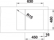 Blanco Elon 45 S Einbausp�le Silgranit PuraDur, Farbe alumetallic, InFino Ablauf, 524816