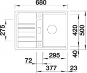 Blanco Lexa 40 S Silgranit PuraDur 2, Farbe anthrazit, InFino Ablauf, 524880