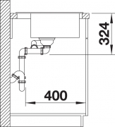 Blanco Lexa 9 E Silgranit PuraDur 2, Farbe felsgrau, InFino Ablauf, 524991
