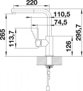 Blanco Lanora-S, Edelstahl geb�rstet, Niederdruck, 525126