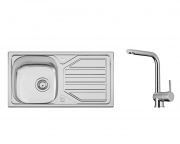 Naber-CONTURA� Nava 2 Einbausp�le, Edelstahl, Set inkl. Armatur, 1041062