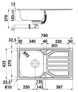 Naber-CONTURA� Nava 2 Einbausp�le, Edelstahl, Set inkl. Armatur, 1041062