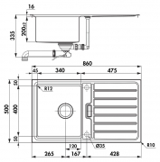 Naber-CONTURA� Ondas 1 Einbausp�le, Set inkl. Armatur, 1041024