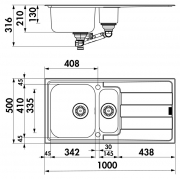 Naber-CONTURA� Riva 4 Einbausp�le, Set inkl. Armatur, 1041053