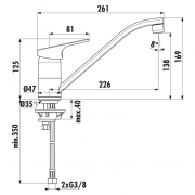 Ideal Standard Cerafit 1, chrom, Hochdruck, 5024150