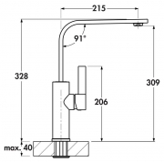 Linea Curva edelstahlfinish, Hochdruck, 5011209