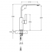 Linea Curva edelstahlfinish, Hochdruck, 5011209