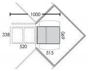 Naber Selectakit Corner Boy 2 Abfallsystem f�r Diagonaleckschr�nke, alu grau, 8012083