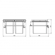 Naber Selectakit Cox Cast� 600-2 Abfallsystem, hellgrau, 360 mm, 8012608