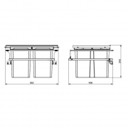 Naber Selectakit Cox Cast� 600-3 Abfallsystem, hellgrau, 360 mm, ohne Biodeckel, 8012609