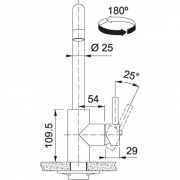 Franke Kubus Einhebelmischer, Hochdruck Festauslauf, Edelstahl, 115.0529.202, 12186