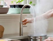 Quooker Fusion Round, COMBI + Plus und Cube, Edelstahl massiv, 22+FRRVSCUBE