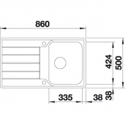 Blanco Classimo Sp�le 45 S-IF, Flachrand, InFino Ablauf, 525330