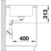 Blanco Classimo Sp�le 45 S-IF, Flachrand, InFino Ablauf, 525330