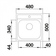 Blanco Dana 45 Einbausp�le, Edelstahl Naturfinish, 525322