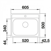 Blanco Dana 6 Einbausp�le, Edelstahl Naturfinish, 525323