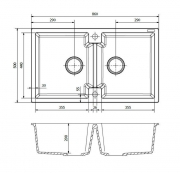 Reginox Amsterdam 20, Regi-Granit Einbausp�le, Farbe black silvery, R31001