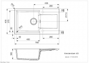 Reginox Amsterdam 43, Regi-Granit Einbausp�le, Farbe caffe silvery, R33470