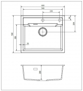 Reginox Amsterdam 54 Hahnlochbank, Regi-Granit Einbausp�le, Farbe caffe silvery, R31063