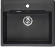 Reginox Amsterdam 54 Hahnlochbank, Regi-Granit Einbausple, Farbe black silvery, R31049