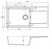 Reginox Amsterdam 540, Regi-Granit Einbausp�le, Farbe caffe silvery, R30820
