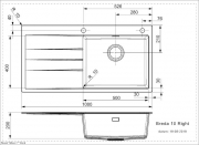 Reginox Breda 10, Regi-Granit Einbausp�le, Becken rechts, Farbe grey silvery, R33661