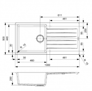 Reginox Harlem 10, Regi-Granit Einbausp�le, Farbe pure white, R31247